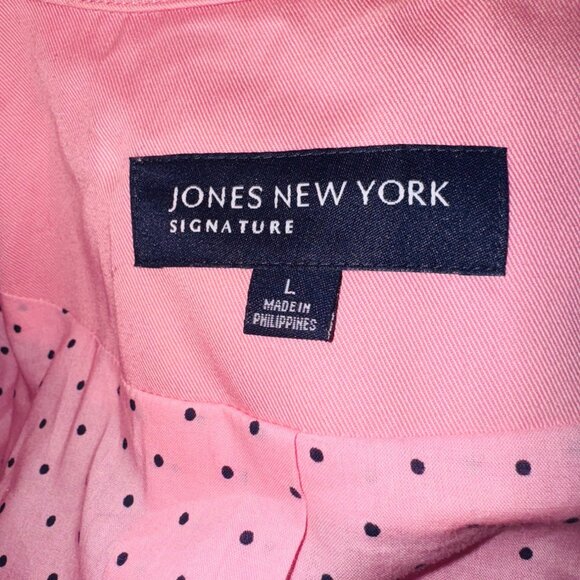 Jones New York Signature Pink Double-Breasted Trench Coat L Barbie Legally Blond - Picture 7 of 13